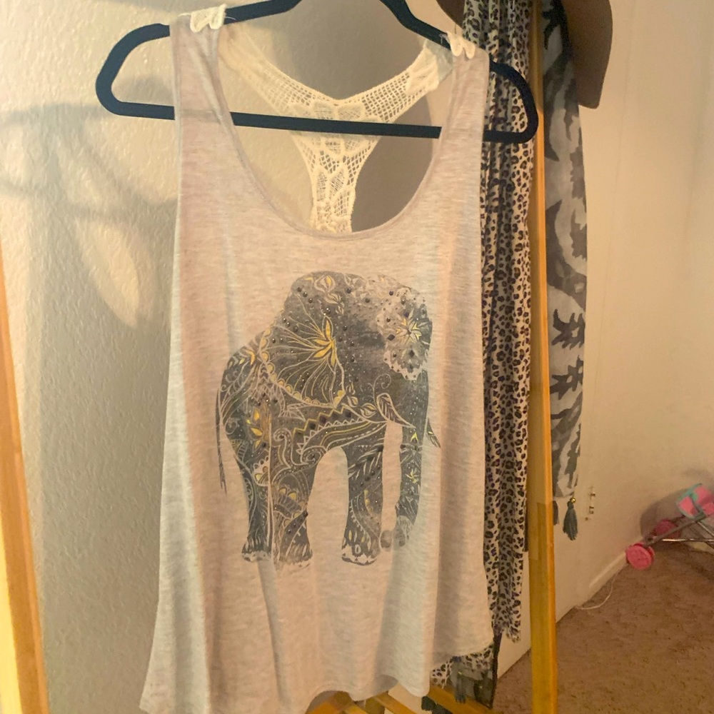 Elephant tank with lace back
